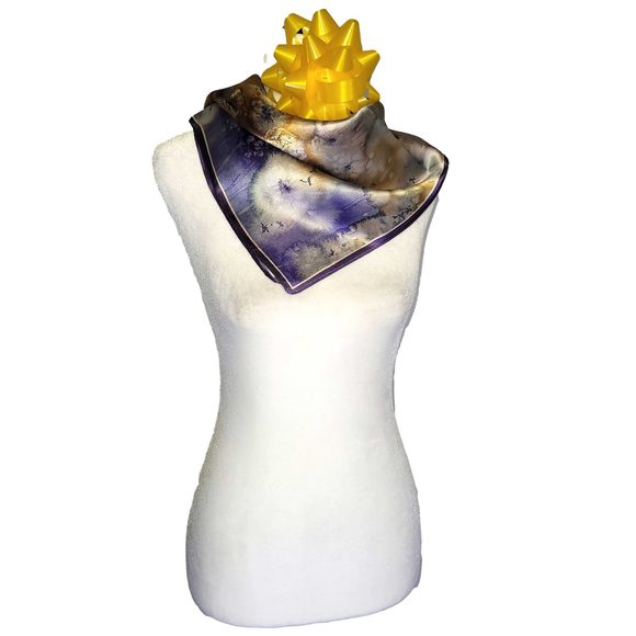 NWT Genuine 100% Mulberry Silk Satin Scarf 20"x20" Small Square Shawl 5501 - Picture 3 of 8